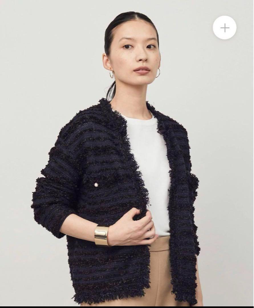 □新品□SOEJU（ソージュ）ツイードライクニットジャケット （9