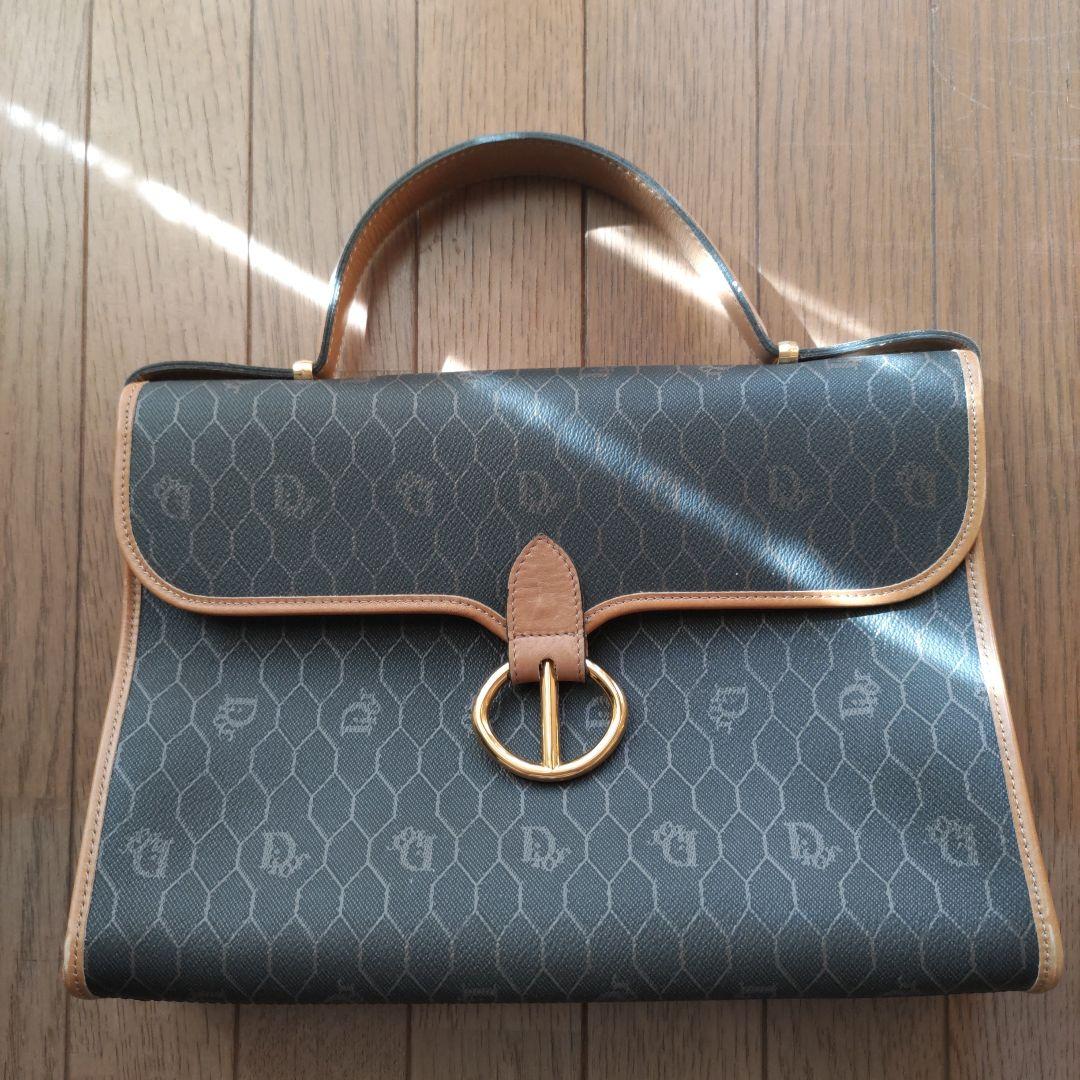 クリスチャンディオール ハンドバッグ ハニカム柄 PVC レザー Christian Dior ミニボストンバッグ ハニカム柄 PVC×レザー