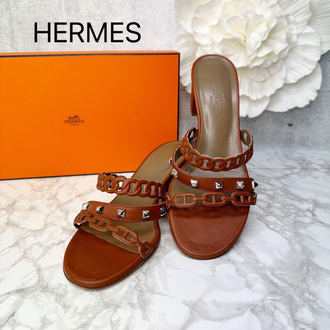 美品 Hermès エルメス サンダル シェーヌダンクル アジャッチオ