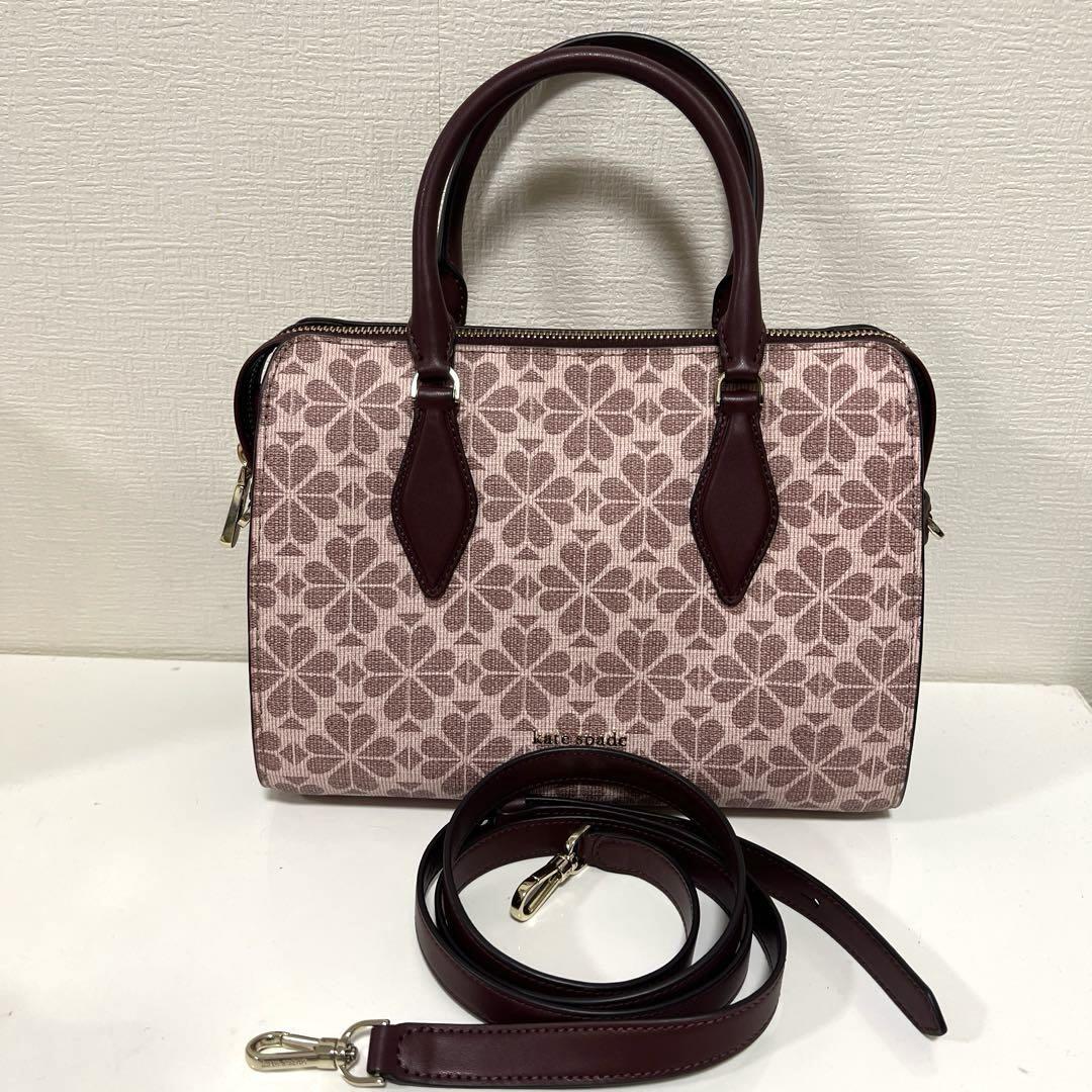 美品♡おまけつきkate spade バッグ　スペードフラワー　ピンク　ブラウン 美品♡おまけつきkate spade バッグ スペードフラワー ピンク