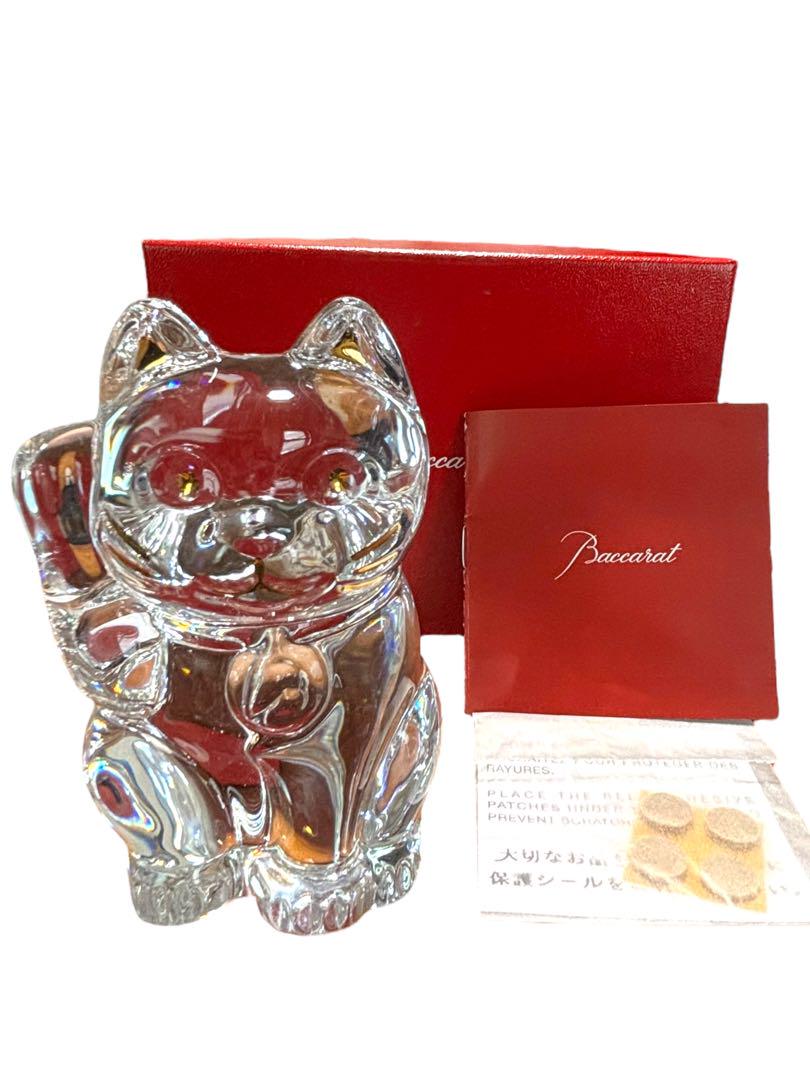 美品 Baccarat バカラ まねき猫 招き猫 ラッキーキャット（楽天