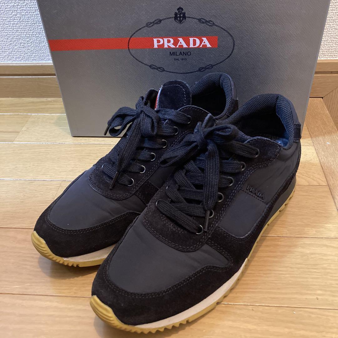 PRADA - ブラックキャンバススニーカー 箱なし org.jpg