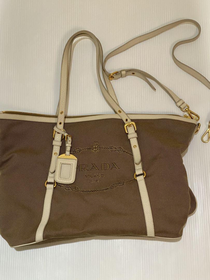 中古美品♡プラダ PRADA ロゴトートバッグ ベージュ （PRADA