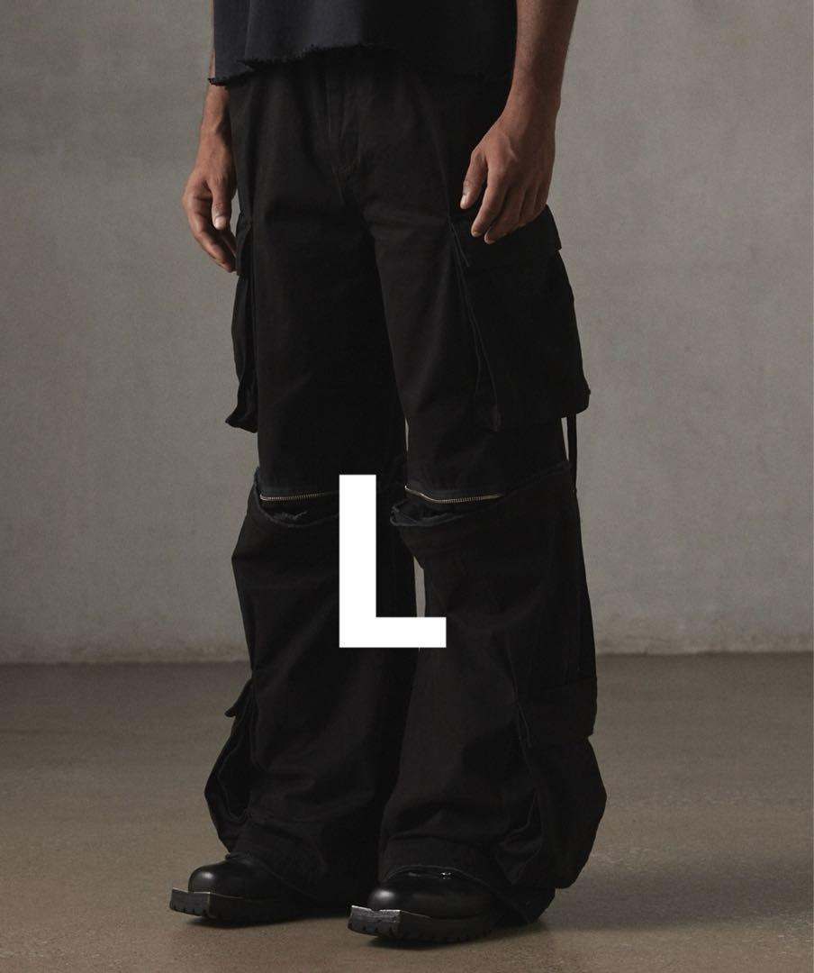【GRANCY】ジップデザイン カーゴパンツ　黒S GRANCY】ZipDesign CargoPants / ジップデザイン カーゴパンツ