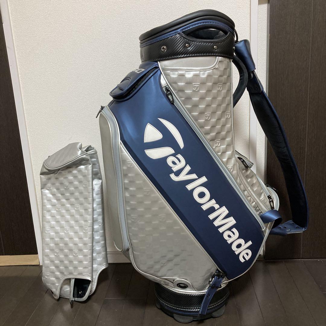 【本日値下】TaylorMade QI10 キャディバッグ シルバー/ネイビー TaylorMade 未使用 テーラーメイド Qi10モデル 9.5型 3.7kg