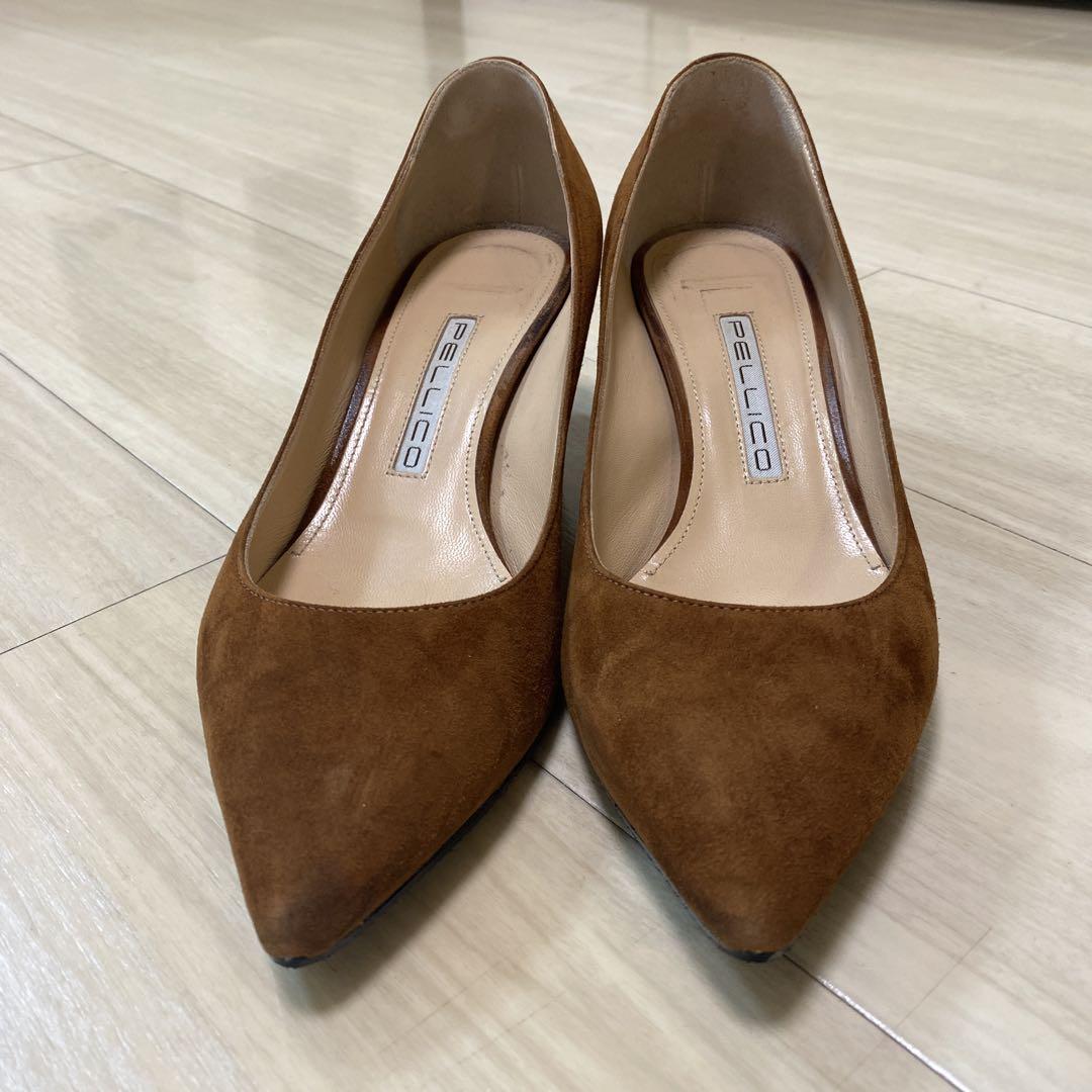 美品　PELLICO ペリーコ　リネンミュール　Vカット ペリーコ （PELLICO(ペリーコ)】 POINTED MULE|allureville
