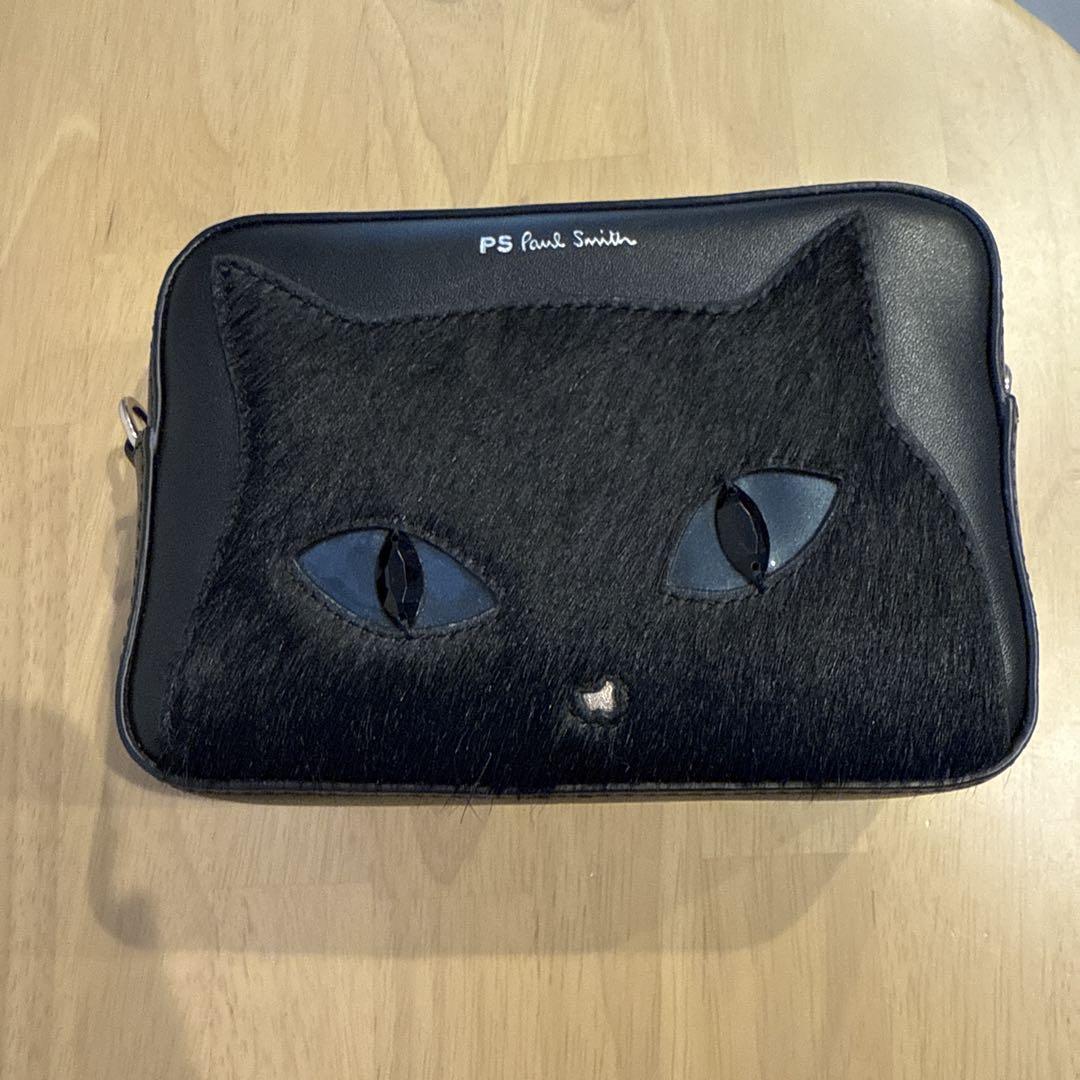 【美品】PS Paul Smith ポールスミス ダンシングキャットニット　猫 ポールスミス ダンシングキャット 猫 ファー ミニ ショルダー