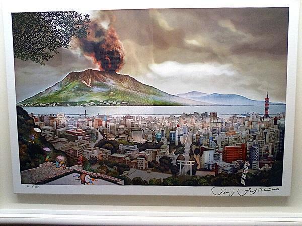 Y 美品 藤城清治 桜島 絵 アート 絵画 ジクレー 鹿児島 風景画 小人 S Y 美品 藤城清治 桜島 絵 アート 絵画 ジクレー 鹿児島 風景画