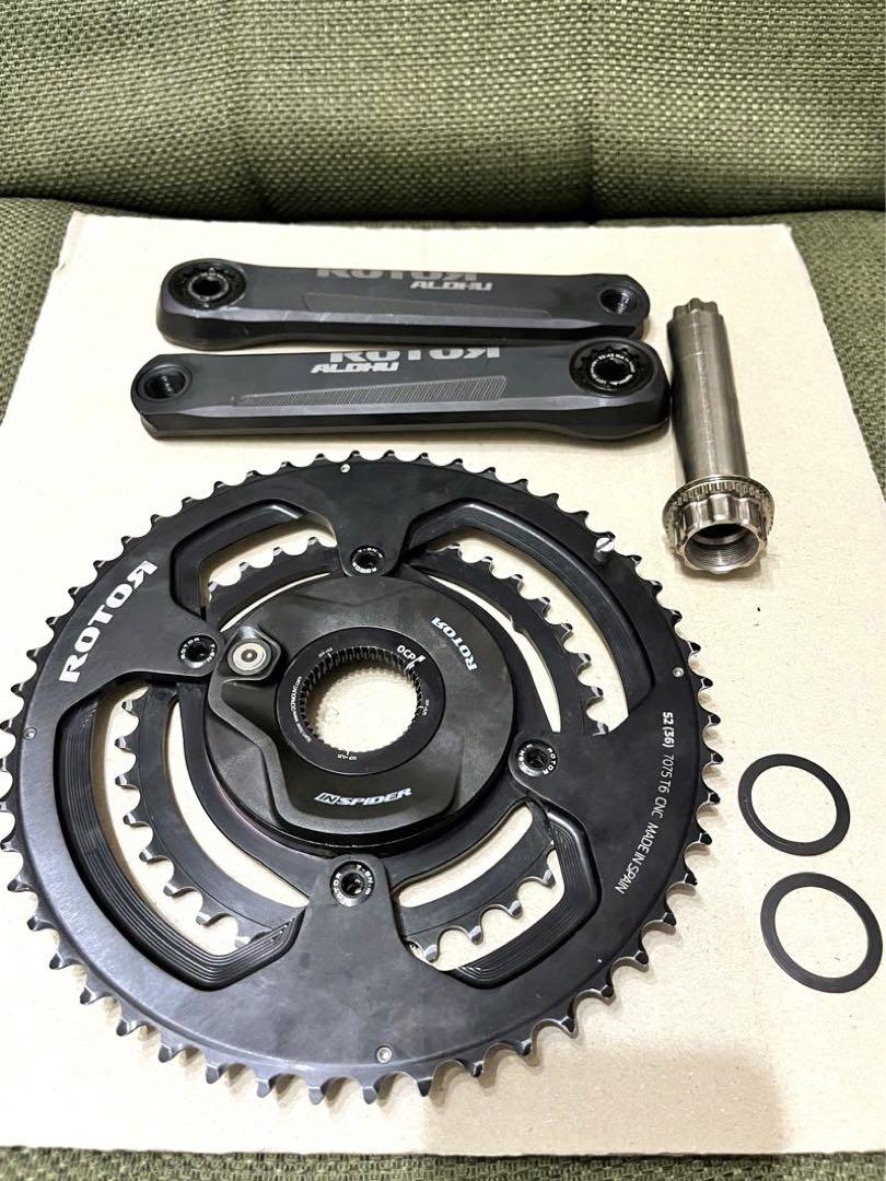 ROTOR パワーメーター カーボン 52/36 中古 Rotor ALDHU INSPIDER 真円52×36 パワーメーター（COMBI