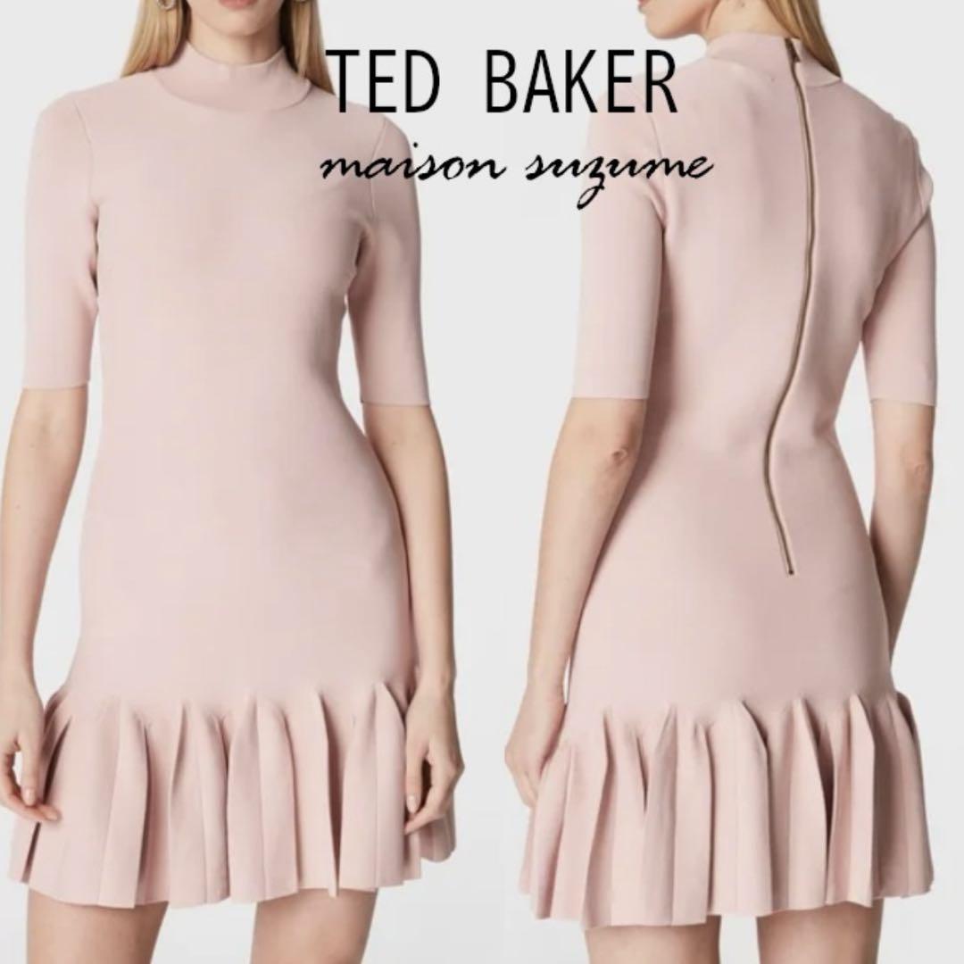TED BAKER ピンク ハイネック フレアワンピース TED BAKER ピンク ハイネック フレアワンピース（TED BAKER