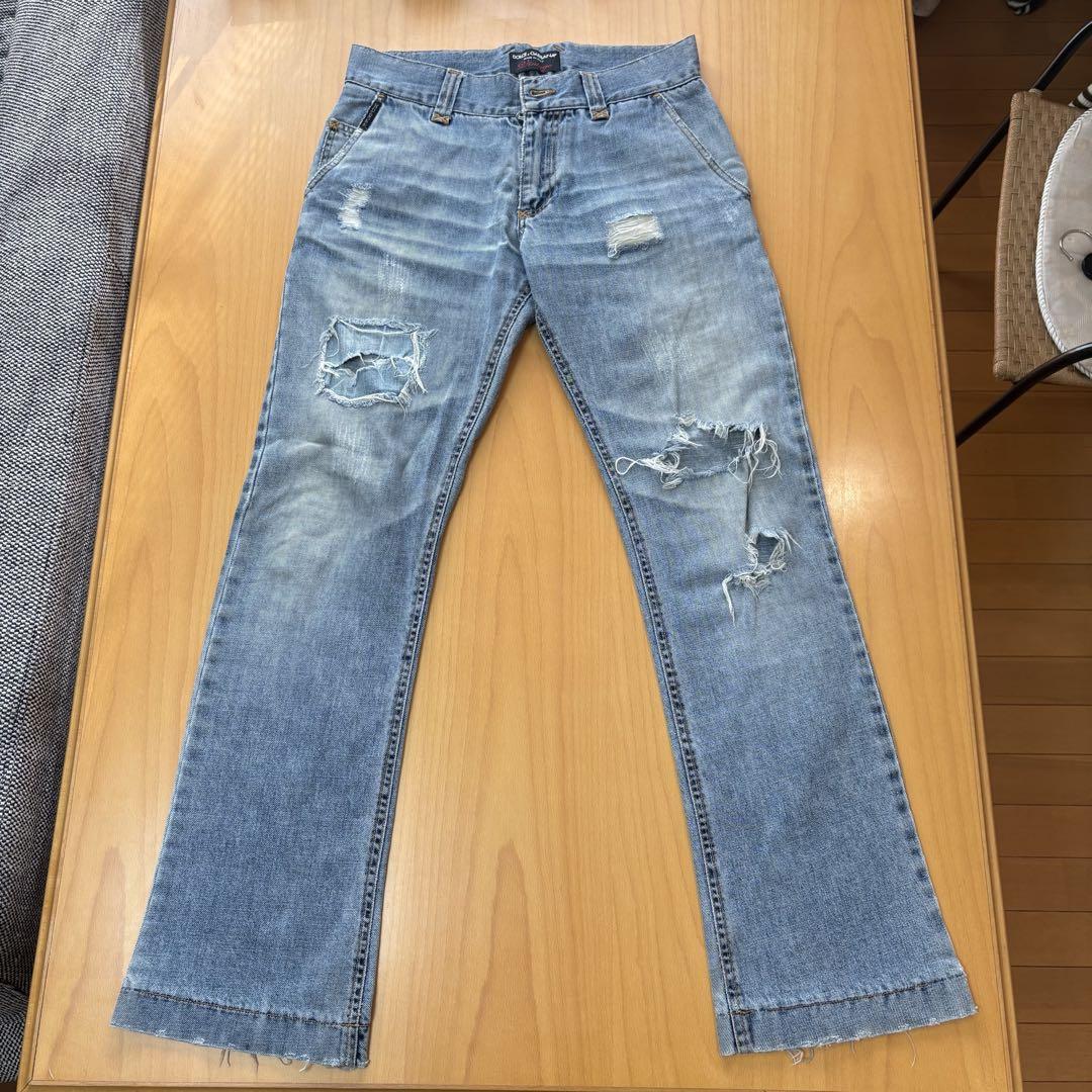 Dolce & Gabbana vintageダメージデニムパンツ 38 vintage】Dolce & Gabbana ダメージデニム 44（一流の証