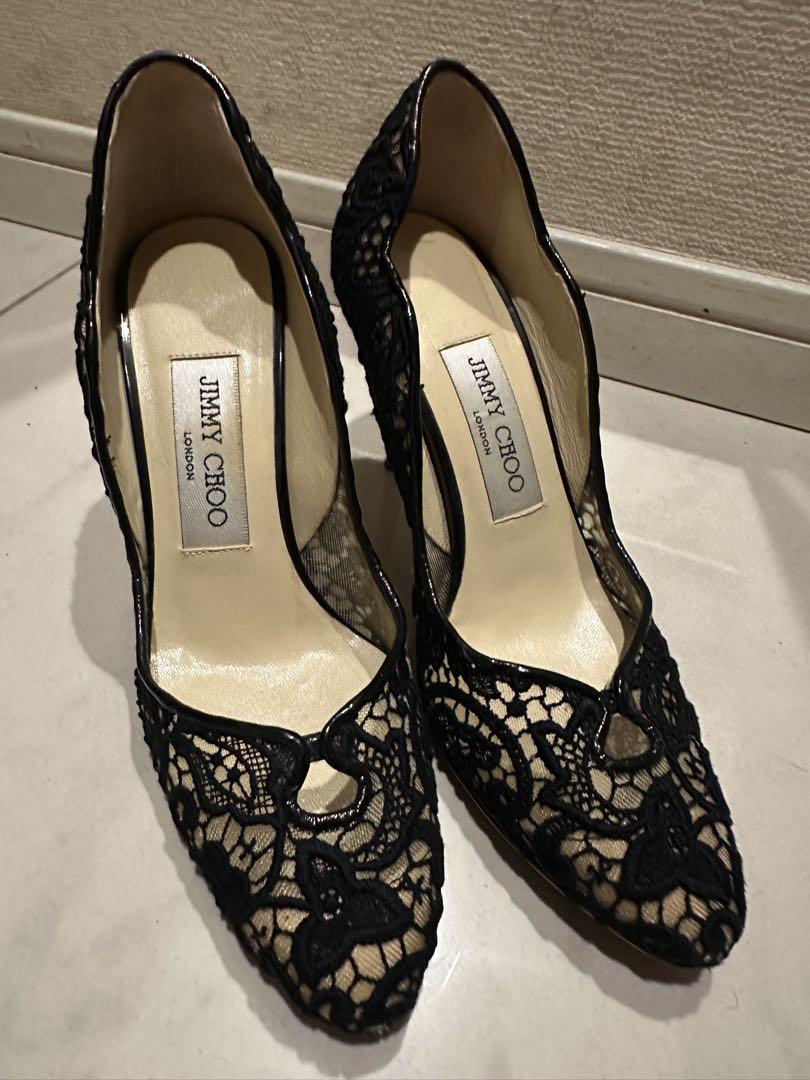 ジミーチュウ 35 ブラックレースパンプス （Jimmy Choo(ジミー