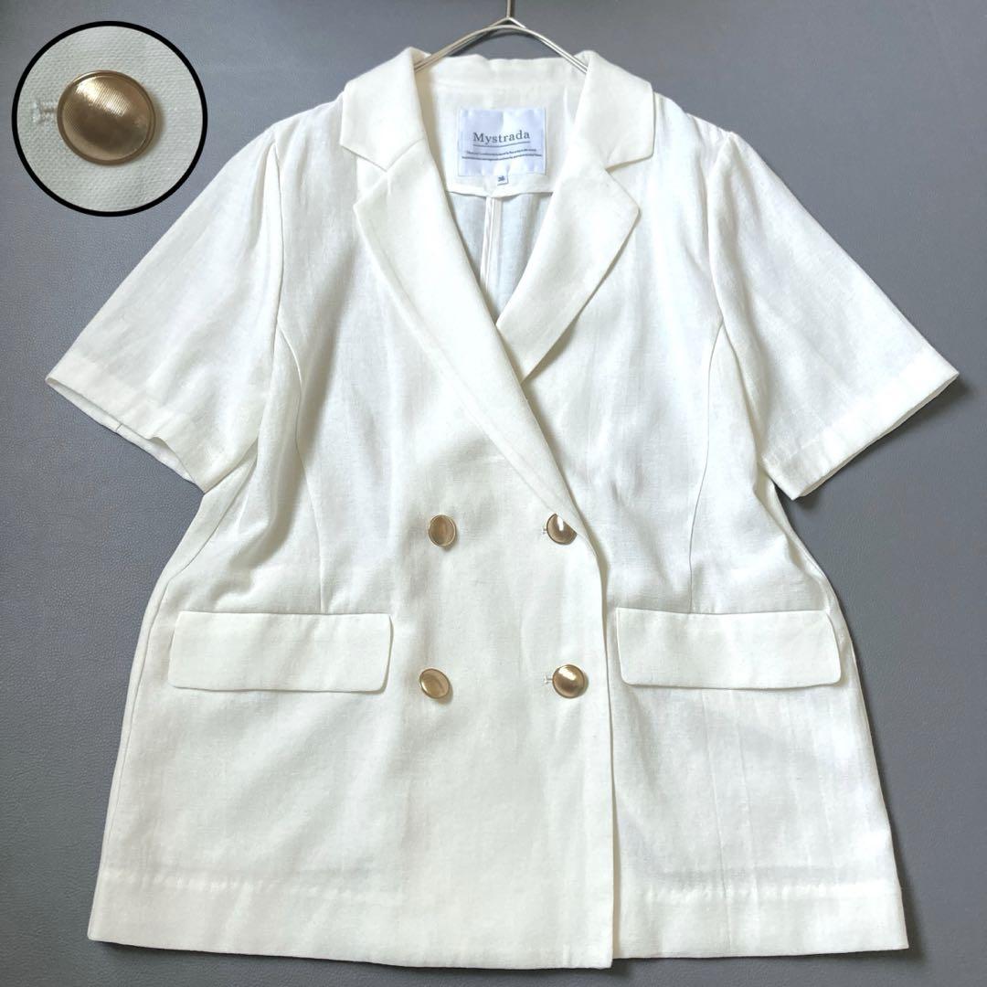【MOMO☆SALE開催中¨̮♡︎】マイストラーダ　リネン半袖ジャケット MOMO☆SALE開催中¨̮♡︎様専用】マイストラーダ リネン半袖