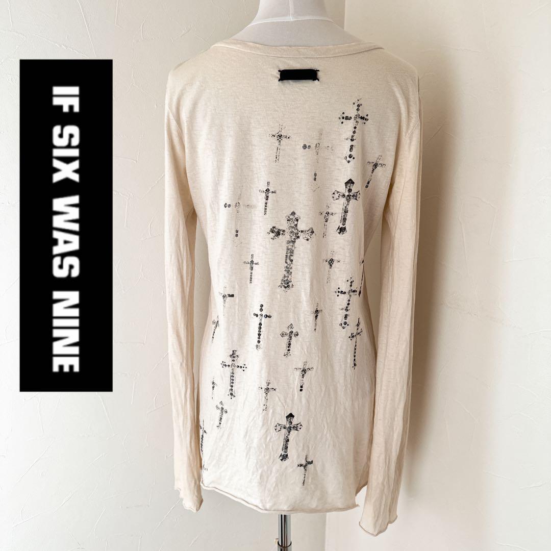 LGB if six was nineベージュ 長袖 Tシャツ テキストプリント if six was nine/カットソー/長袖/イフシックスワズナイン（IF