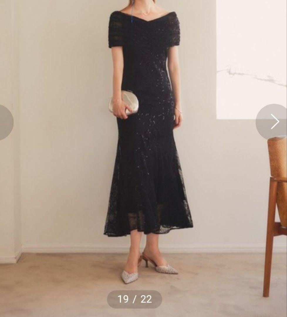新品タグ付✨2WAYレース花柄オフショルダースパンコールマーメイド Mサイズ レジャ 2WAYレース花柄オフショルダーマーメイドワンピース