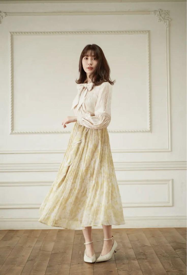 her lip to Pleated Chiffon Long Skirt（☆Her lip to Pleated