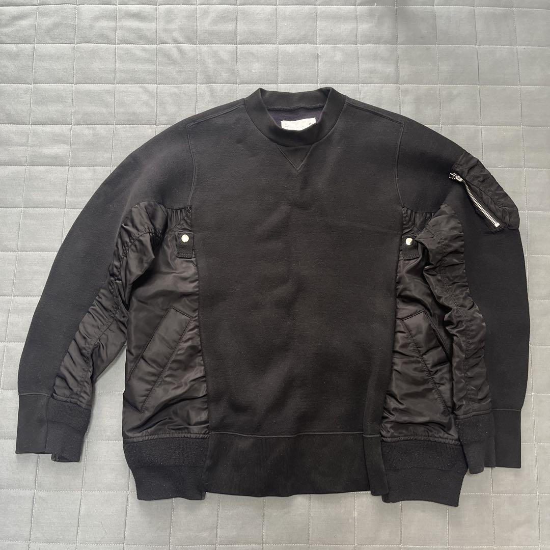sacai SCM 032 スポンジスウェット ブラック（Sacai サカイ 19AW