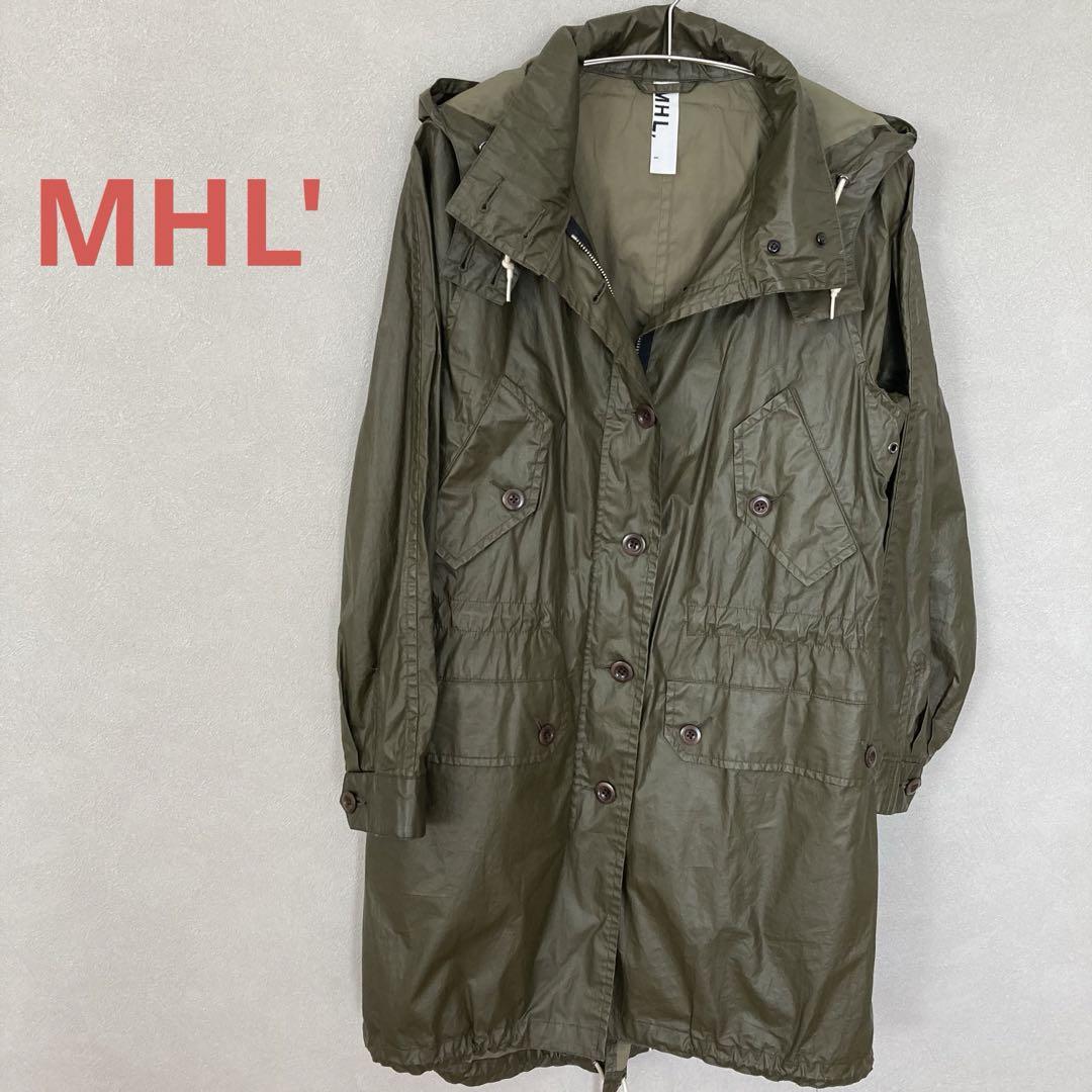 美品】MHL モッズコート フード付き オリーブグリーン（グレース