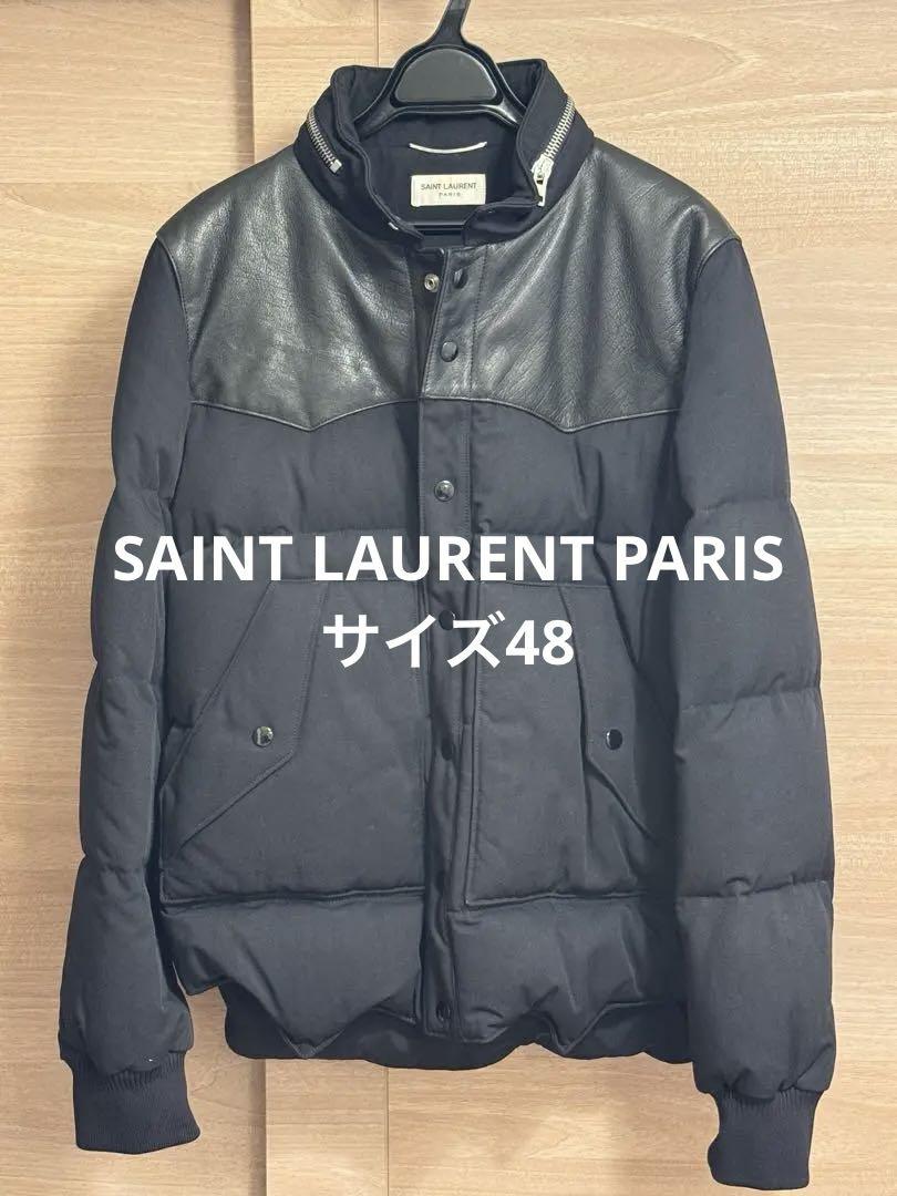 サンローランパリ　ナイロンブルゾン　サイズ48 SAINT LAURENT PARIS（サンローランパリ）ライダース 黒 サイズ