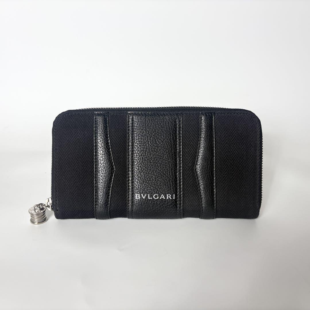 ブルガリ　BVLGARI クラシコ　ビーゼロワン　長財布　ラウンドファスナー ✨未使用に近い✨ BVLGARI 長財布 ロゴマニア クラシコ ビー