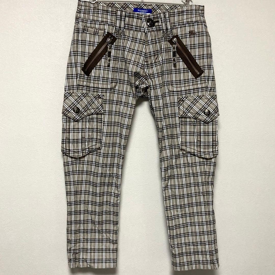 美品BURBERRY バーバリー ブルーレーベル 38 ズボン カーゴ