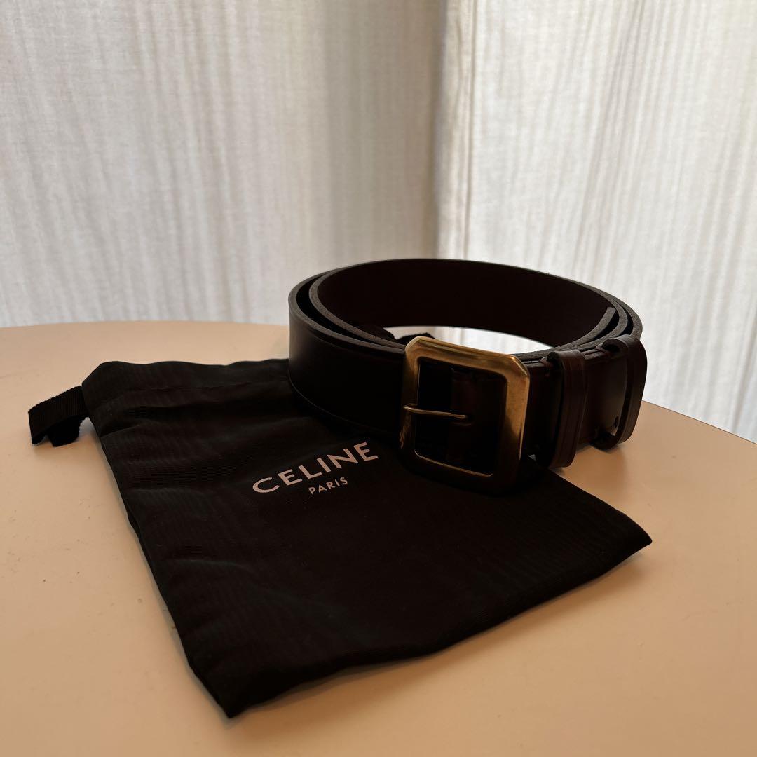 セリーヌ CELINE レザーベルト ブラウン 90cm （ブラウン（茶色