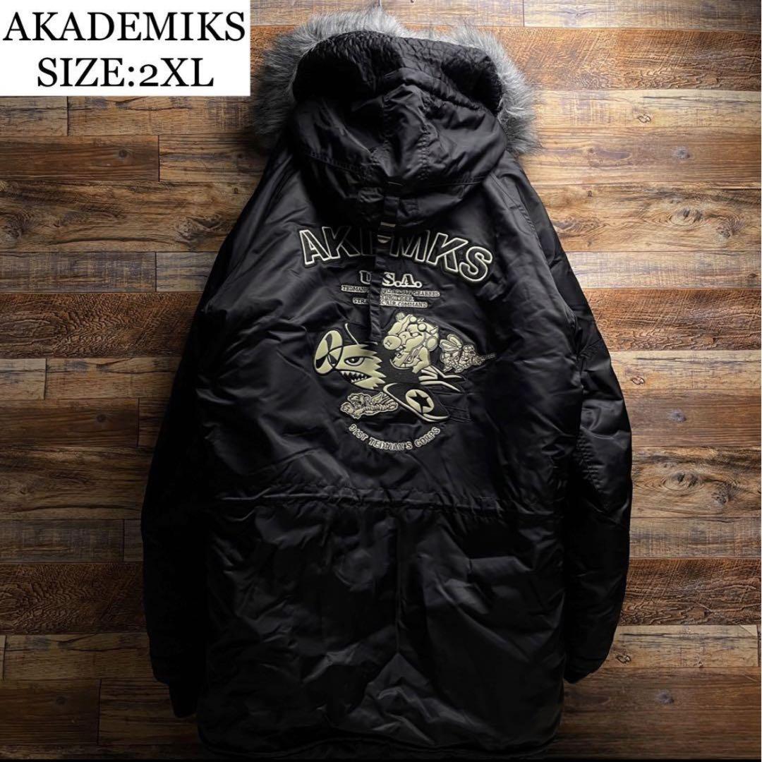 AKADEMIKS モッズコート N3B 黒 ファージャケット ファー B系 AKADEMIKS モッズコート N3B 黒 ファージャケット ファー B系