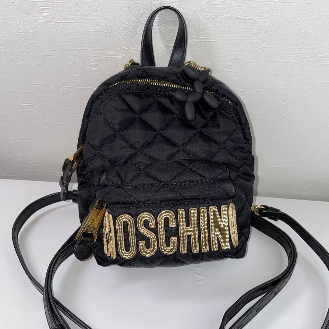 モスキーノ　moschino ミニリュック　キルティング モスキーノ ナイロン キルティング スタッズ 2WAY ミニリュック