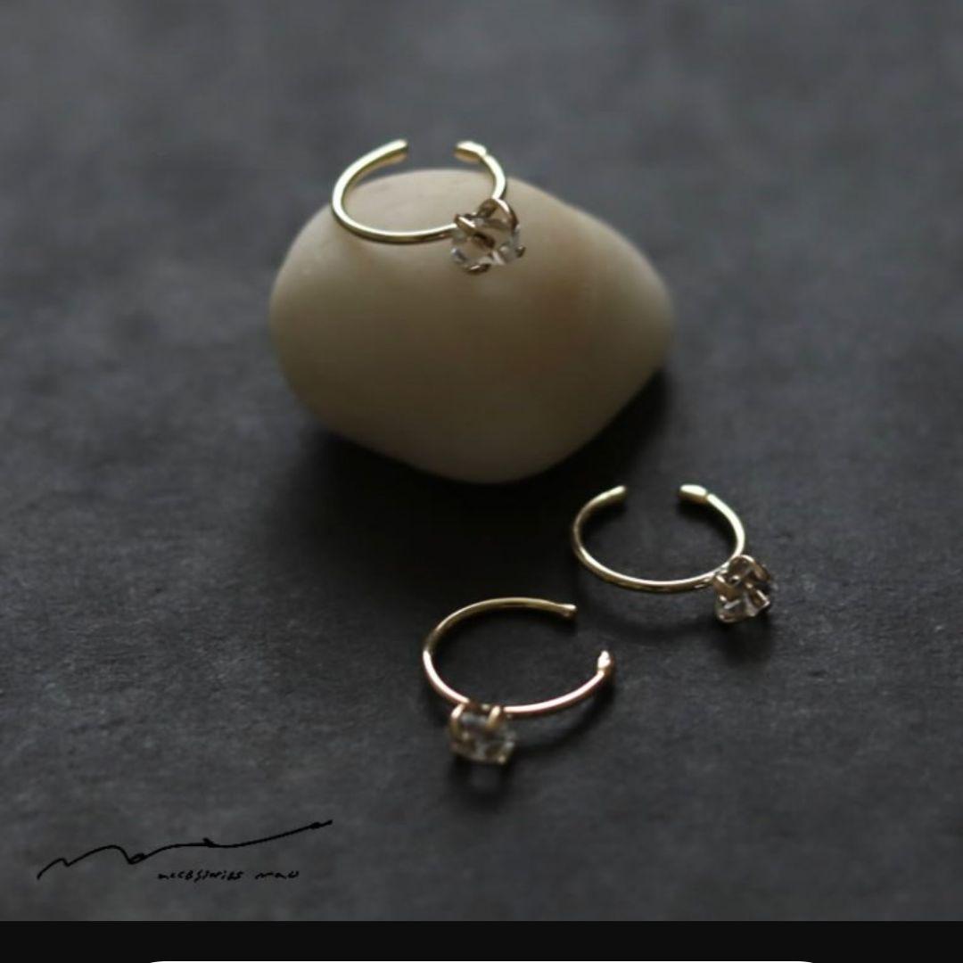 アクセサリーマウ　accessories mau ハーキマーピアス accessory mau ハーキマーダイヤ フック式ピアス 金色ビーズ付き