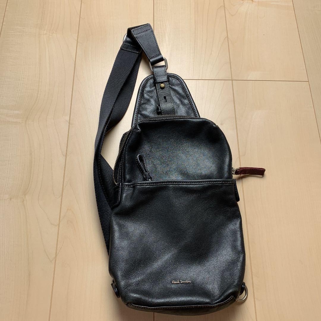 美品Paul Smith ポールスミス ボディバッグ ショルダーバッグ レザー Paul Smith ポール・スミス ロゴ ボディバッグ レザー