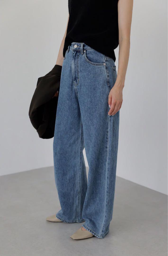 na.e Wide Loose Jeans ブラック　L　ロング丈 Wide Loose Jeans_Black | Na.e