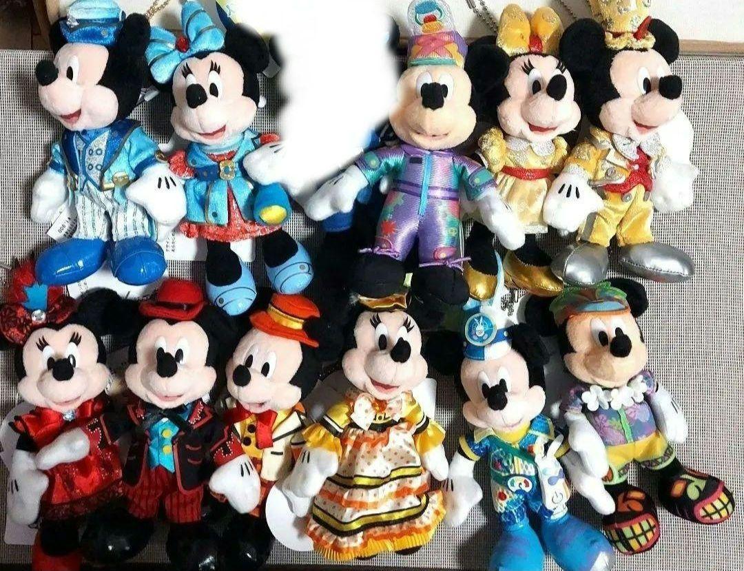 ミッキー　ミニー　ぬいぐるみバッジ　7体まとめ売り 2017ディズニー夏祭りミッキー ミニー ぬいぐるみ バッジ和風