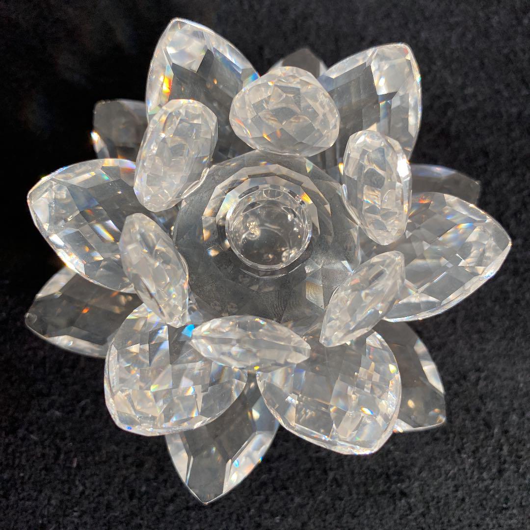SWAROVSKI スワロフスキー 睡蓮 スイレン キャンドルホルダー Lサイズ SWAROVSKI スワロフスキー クリスタル 『キャンドルホルダー