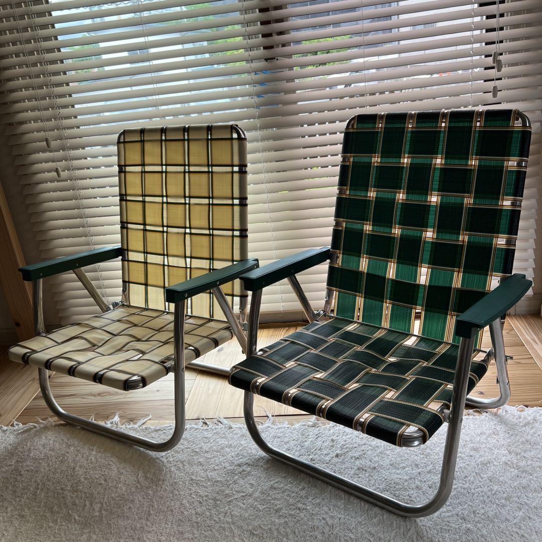 【USA製】Lawn Chair ローンチェア　ロータイプ　ハイバック　セット売 USA製】Lawn Chair ローンチェア ロータイプ ハイバック セット