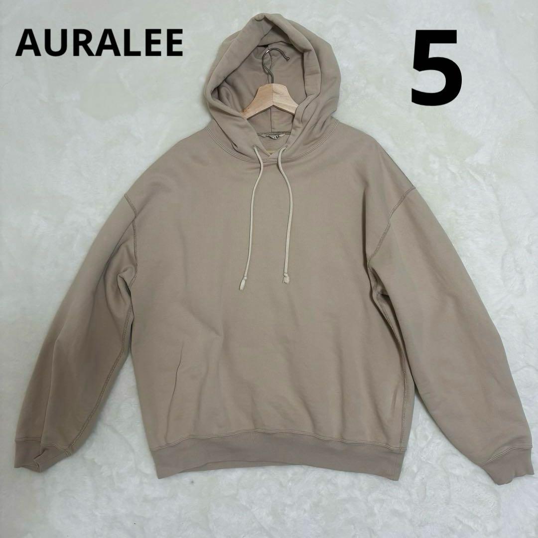 AURALEE ベージュ フード付パーカー 5 XL フーディー 完売品 人気 AURALEE ベージュ フード付パーカー 5 XL フーディー 完売品