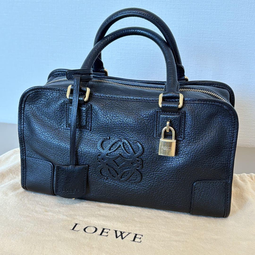 超極美品 LOEWE ロエベ ハンドバッグ アマソナ28 レザー 黒 牛革 楽天市場】【バッグ】LOEWE ロエベ アマソナ28 アナグラム