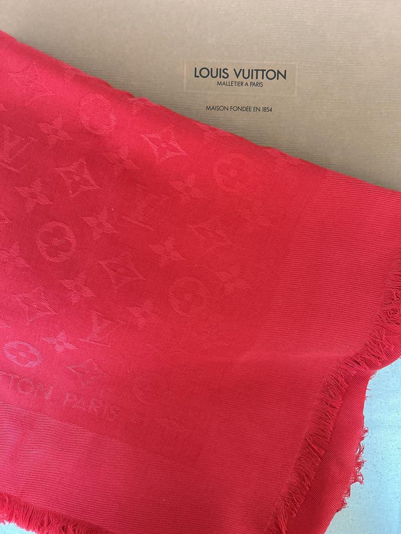 LOUIS VUITTON ショール モノグラム ストール ヴィトン レッド LOUIS VUITTON ルイ・ヴィトン ショール・モノグラム 大判