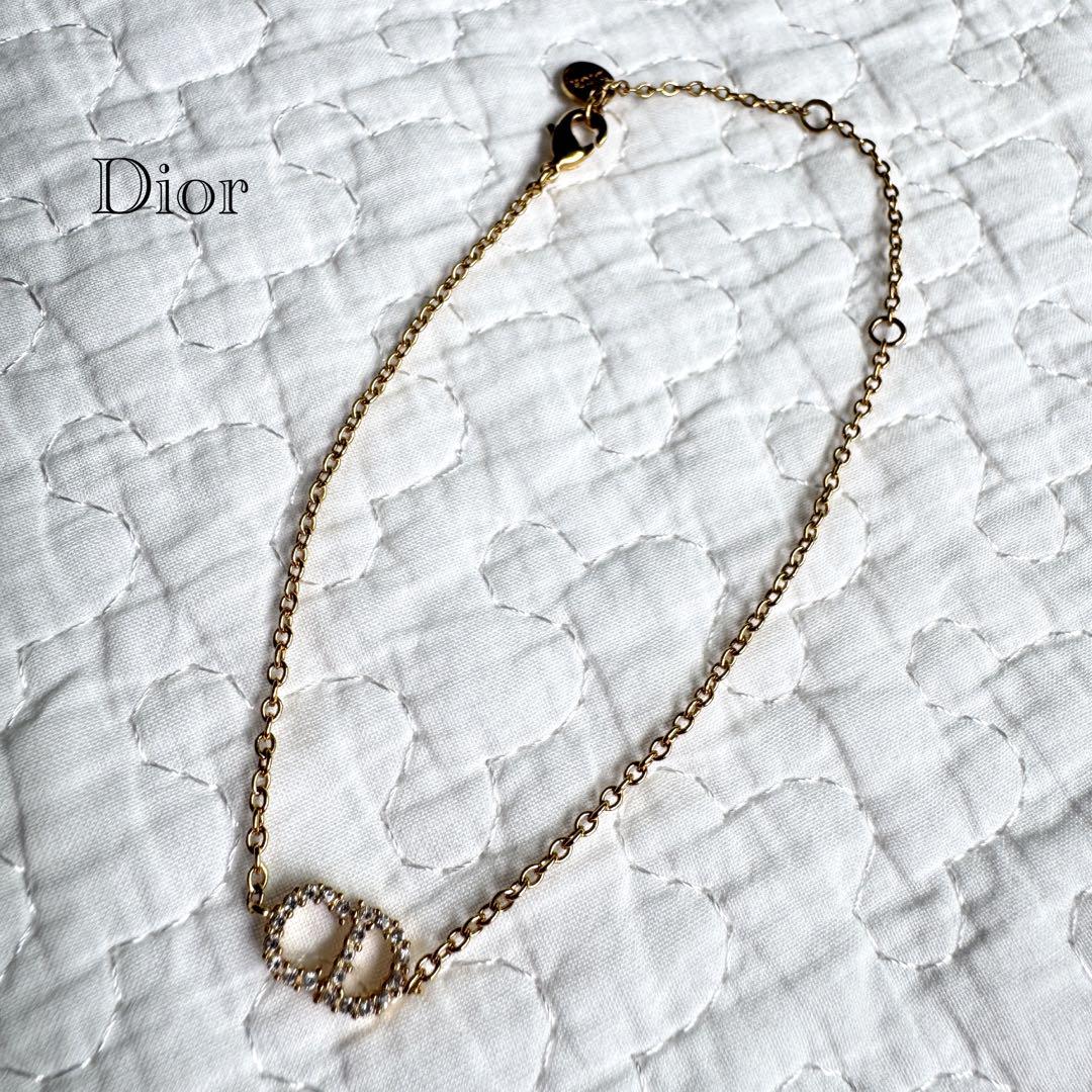 Christian Dior ディオール CDロゴ ラインストーン ブレスレット