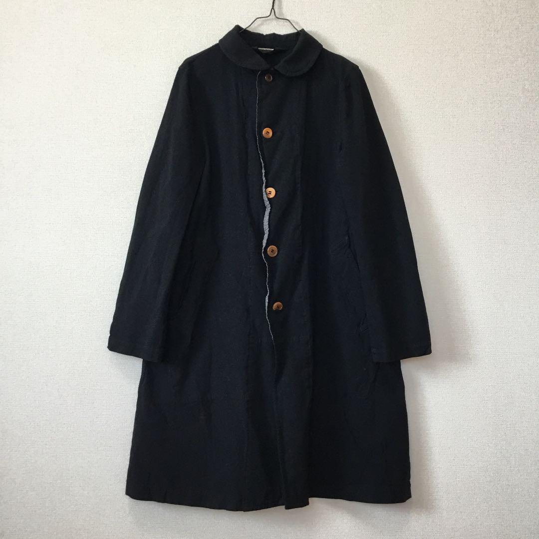 2017AW コムデギャルソン フェルト圧縮 丸襟Aラインコート COMME des GARCONS コムデギャルソン 丸襟コート エステル染め