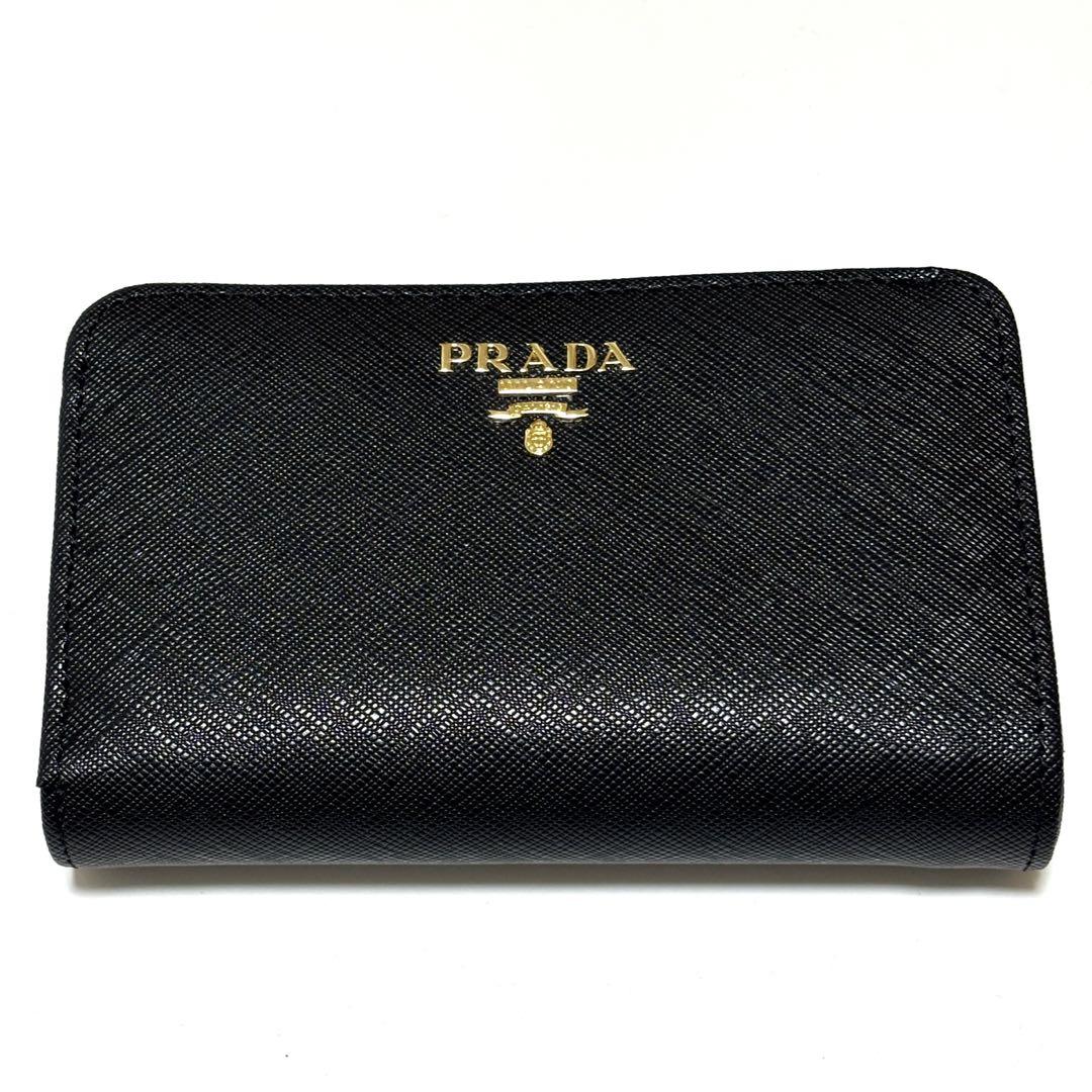極美✨PRADA コインケース ヴィッテロムーブ レザー ブラック PRADA（プラダ）コインケース ヴィッテロムーブ三角ロゴ