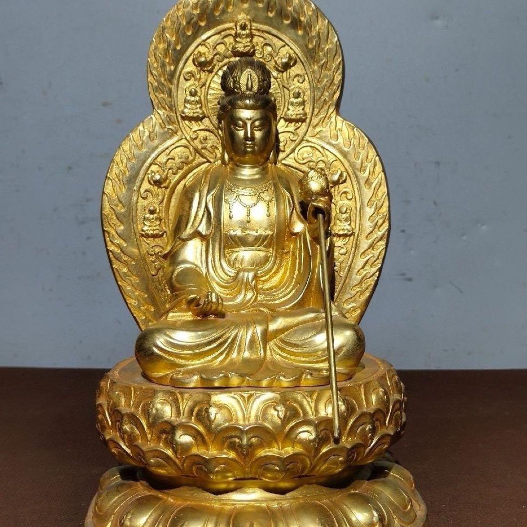 仏教古美術 彩銅静座観音菩薩 仏像文化遺産希少文化財 坐禅仏像