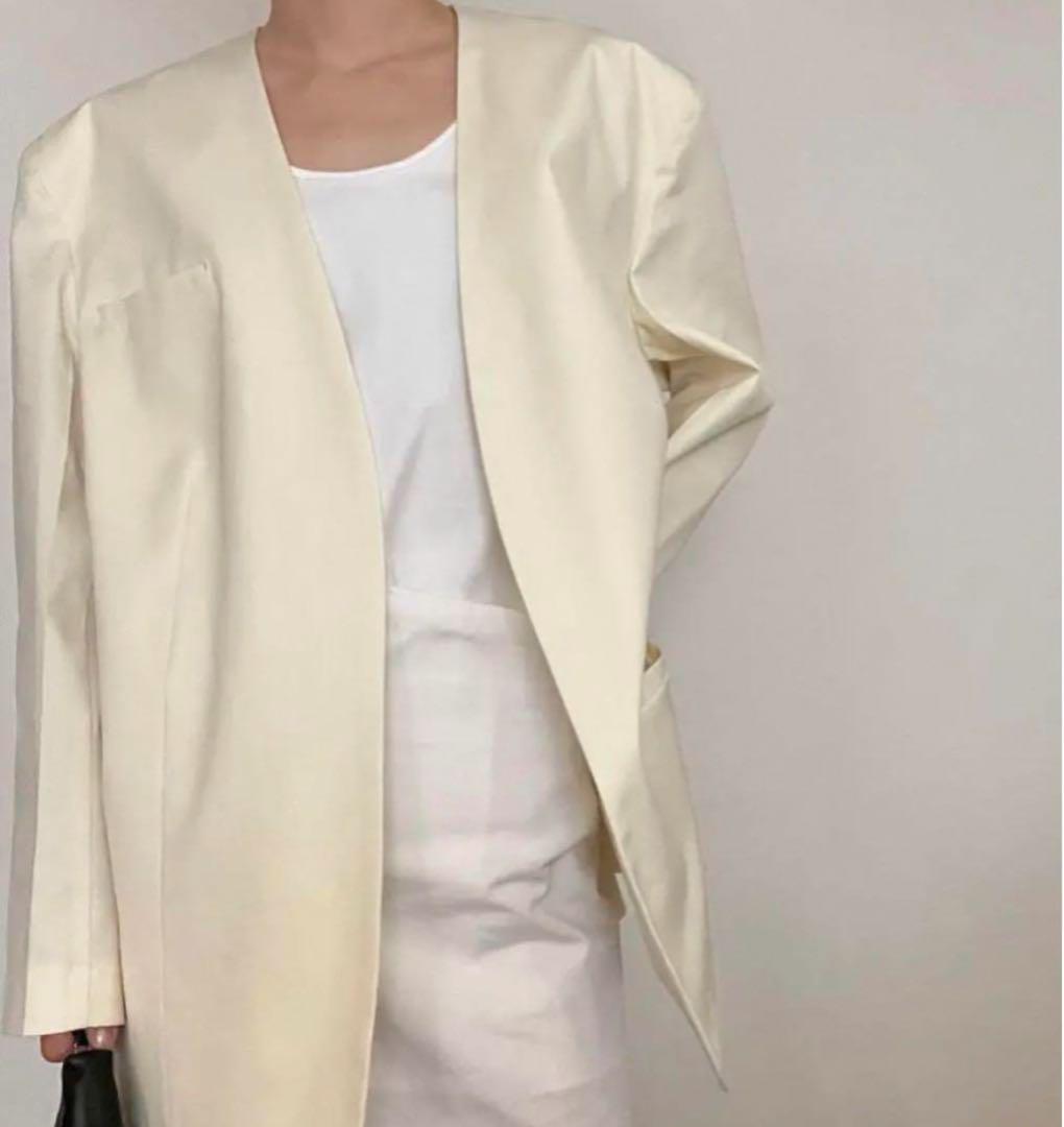 digne ノーカラージャケット （digne summer jacket cream）