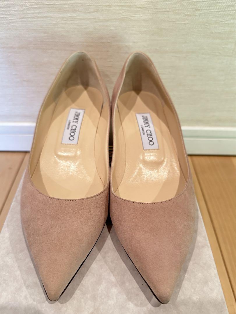 JIMMY CHOO フラットシューズ (ピンクベージュ)（ジミー チュー