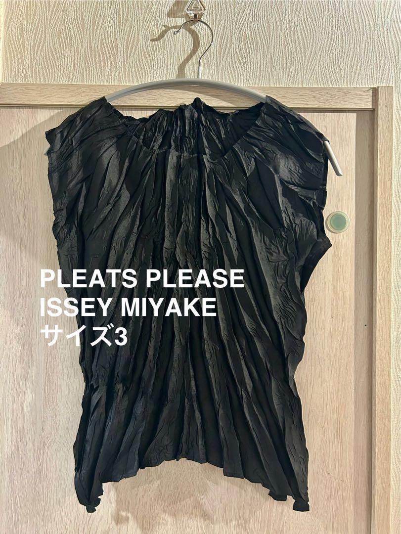 美品　3 プリーツプリーズISSEY MIYAKE黒トップス切替デザイン 楽天市場】イッセイミヤケ プリーツプリーズ ブラックの通販
