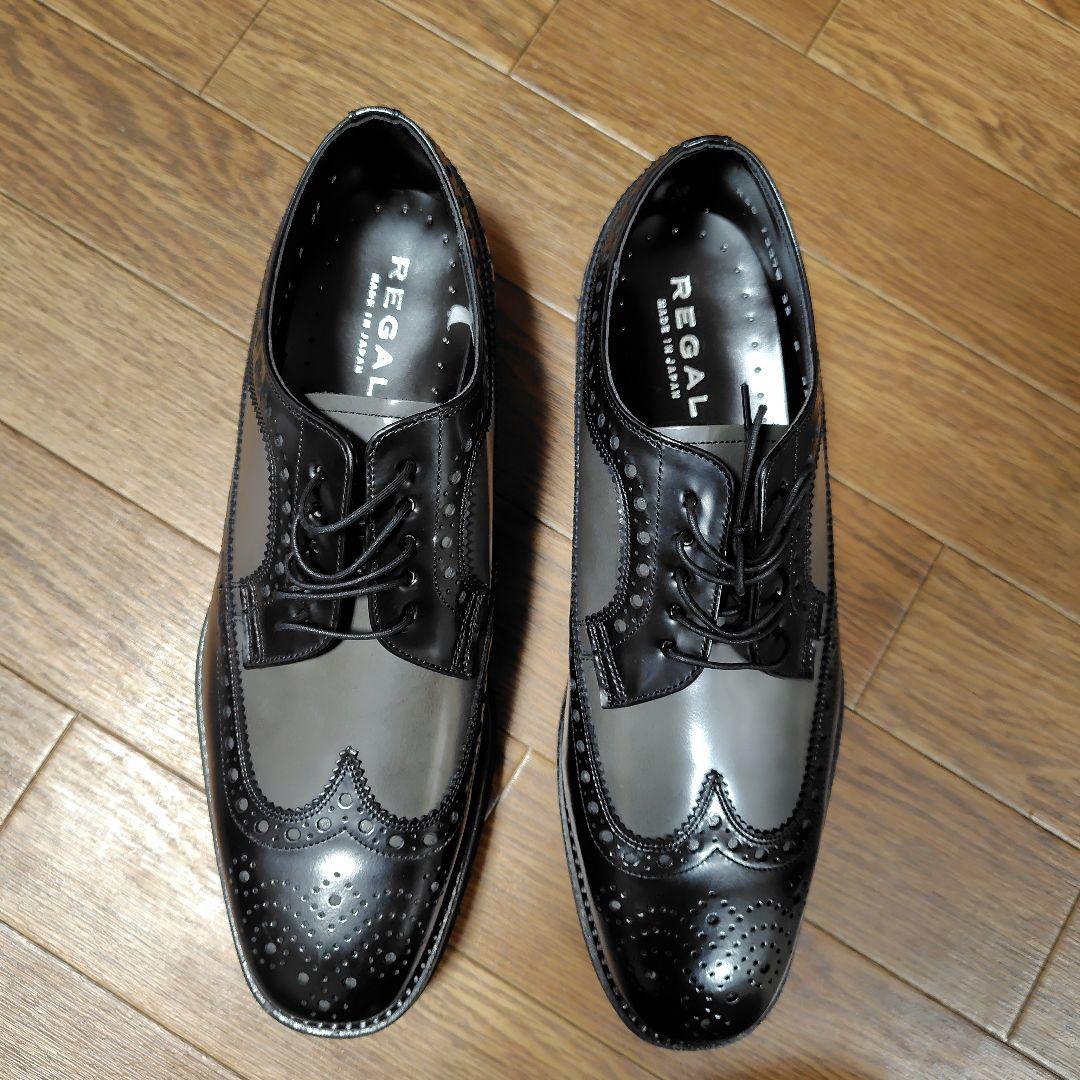 REGAL ドレスシューズ 25cm ブラック/グレー（中古】リーガル