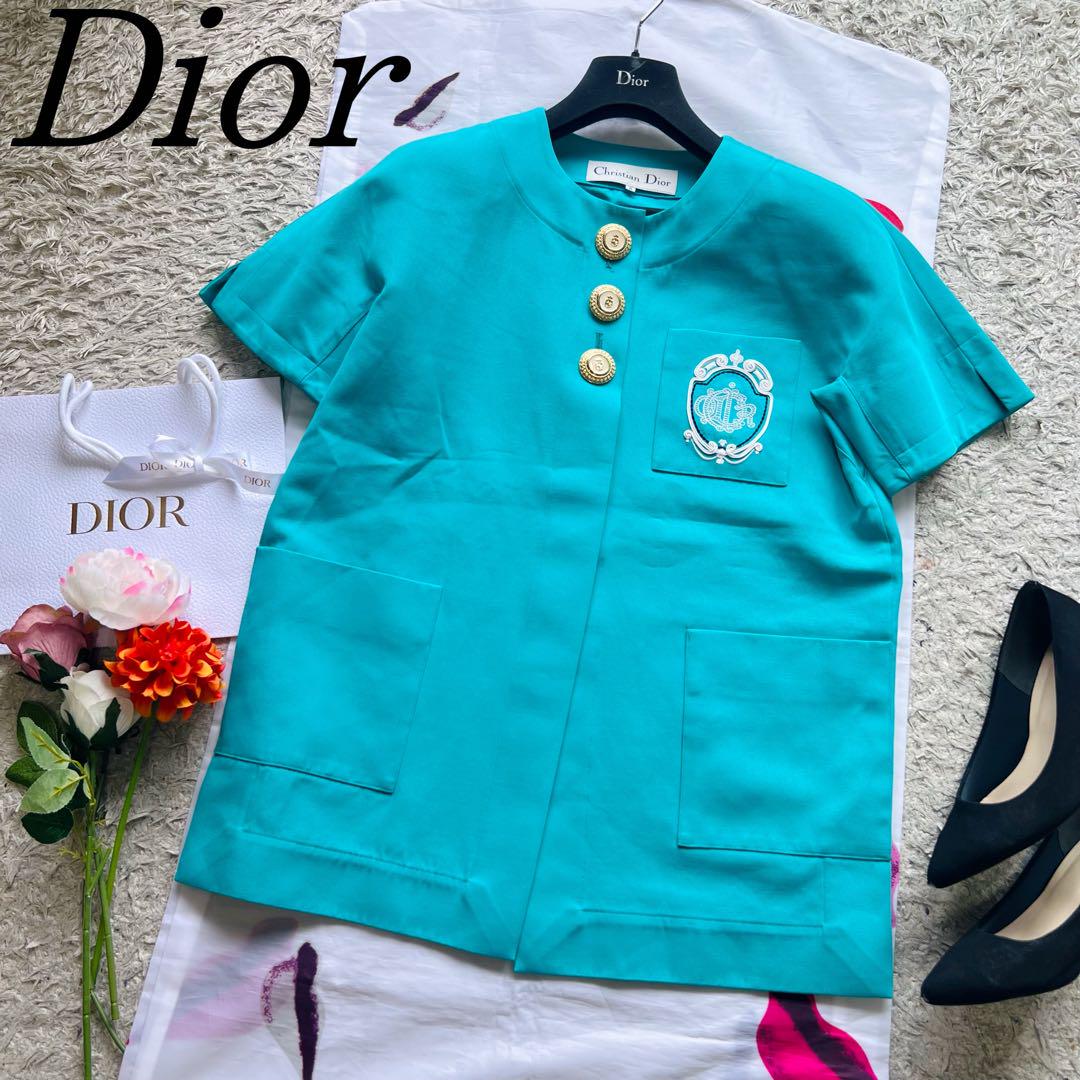 Christian Dior - 【良品】Christian Dior ハーフスリーブジャケット ライトブルー 9 良品】Christian Dior ハーフスリーブジャケット ライトブルー 9