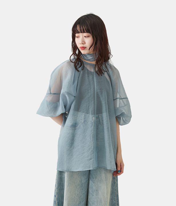 トップス CLANE BALLOON SHEER PUFF TOPS CLANE クラネ balloon sheer puff tops ベージュ（クラネ CLANE