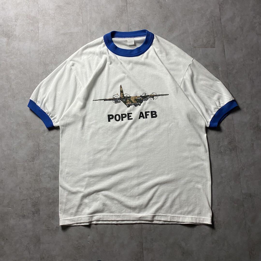 【入手困難】90s USA製 アメリカ空軍 ポープ空軍基地 リンガーTシャツ 入手困難】90s USA製 アメリカ空軍 ポープ空軍基地 リンガーT