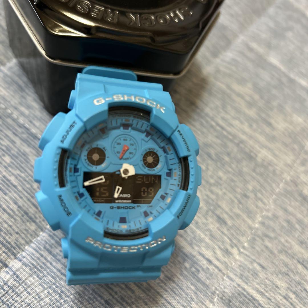 CASIO G-SHOCK GA-100RS アナデジ ブルー 青 美品 CASIO G-SHOCK GA-100RS アナデジ ブルー 青 美品（国内正規品