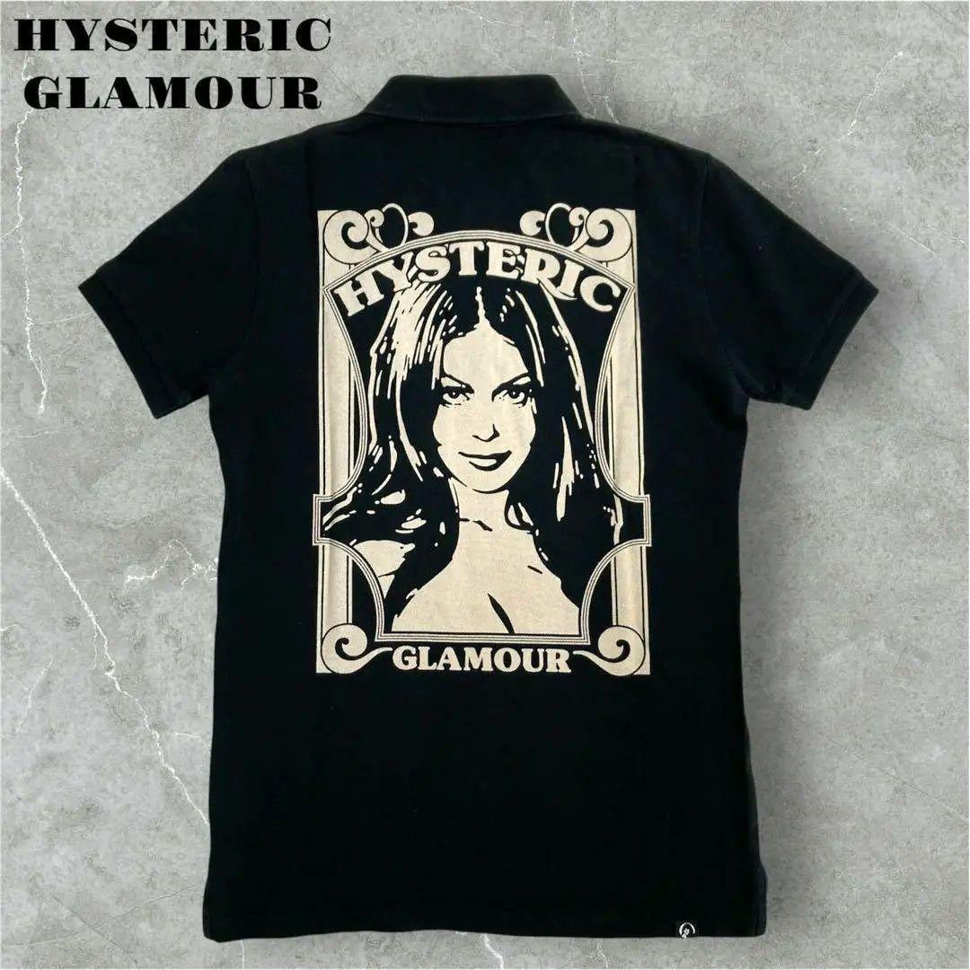 HYSTERIC GLAMOUR ポロシャツ ヒスガール 黒 HYSTERIC GLAMOUR ヒステリックグラマー バックプリント